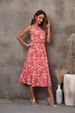 European American Cross-border Spring Summer New Women's Fashion Sleeveless Halter Neck Floral Dress For Wish And_ecoleips.com