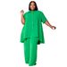 Women’s Clothing Fashion Temperament Large Size Short Sleeved Tops Wide Leg Pants Suits For Women_ecoleips.com