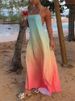 Summer Sexy Boho Dress Women Backless Neck Lace Gradient Loose Temperament Fashion Dress Elegant Casual Loose Beach Party Dress_ecoleips.com
