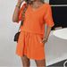 Women's Clothing Spring And Summer New Holiday Leisure V Neck Short Sleeved Top And Shorts Set_ecoleips.com