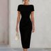 Elegant Bodycon Midi Dress With Waist Accent Pleats | Versatile Cocktail Office Dress For Women_ecoleips.com