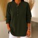 Corduroy Button-Down Shirt – Relaxed Fit V-Neck Blouse For Women, Soft & Stylish (Wine Red/Navy/Black, S-Xxxl)_ecoleips.com
