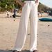 Suitable For All Seasons Korean And Japanese Style Thin Linen Wide-Leg Casual Loose Slimming Cotton-Linen Draped High-Waist Straight-Leg Long_ecoleips.com