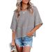 A Casual, Loose-Fitting T-Shirt With A Solid-Color, Puffed-Sleeve Design, Perfect For Women._ecoleips.com