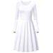Women's Solid Color Round Neck Long Sleeve Loose Dress Fashion For Europe And America_ecoleips.com
