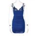 2022 New Spring Summer Fashion Sexy Hollow V-neck Ruched Strap Dress For Women Wholesale_ecoleips.com