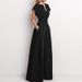Women's Clothing Loose Fashion Elegant Short Sleeved V Neck Solid Color Wide Leg Jumpsuit_ecoleips.com