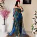 Elegant Floral Print Chiffon Dress - A-Line Midi Dress With V-Neck & Short Sleeves For Women, Breathable & Comfortable, Perfect For Spring & Summer_ecoleips.com