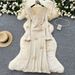 Women's Stylish V Neck Long Sleeved Floral Pattern Dress Slim Fit Inner Layer Sweater Dress Autumn Winter Style_ecoleips.com