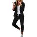 Women's Elegant Blazer & Pants Set – Stretch Polyester Office Suit With Princess Sleeves (8 Sizes, 4 Colors, Breathable Lining)_ecoleips.com