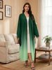 Versatile Gradient Knit Cover-Up Dress, Long Sleeve Open Front Cardigan Dress For Women_ecoleips.com