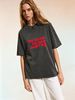 Women's Vintage Washed Oversized T-Shirt, Relaxed Crew Neck Short Sleeve Top For Casual Daily Wear And Summer Comfort_ecoleips.com