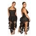 Women’s Clothing Solid Color Tassel Halter Neck Hip Dress Female New Fashion Dress_ecoleips.com