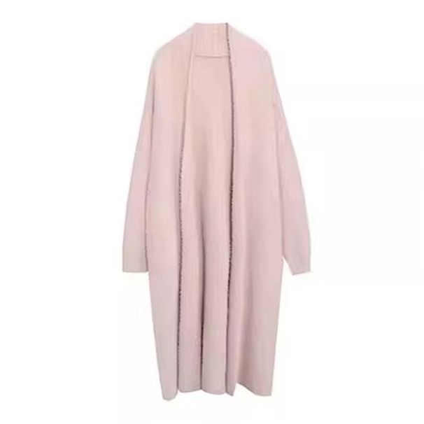 Cloud-Touch Cardigan – Oversized Longline V-Neck Knit Coat In Faux Mink Texture (6 Versatile Colors)_ecoleips.com