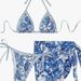 Women's Blue And White Porcelain Print Bikini Set 2 Piece Swimwear Sexy Vacation Suit Fits True To Size_ecoleips.com