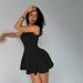 Voya Women's Fashion 2026 Spring Summer New Sexy Elegant Square Neck Sleeveless Strap Slim Short Dress_ecoleips.com