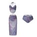 Women's Sexy Three Piece Bikini Swimsuit Set Push Up Bra Underwire Beach Vacation Long Dress Hot Spring Swimwear_ecoleips.com