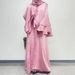 Verve Dubai Women's Fashion Elegant Cardigan Robe Double Layer Bell Sleeve Two-Piece Set With Inner Skirt K205_ecoleips.com