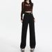 Cement Gray Narrow Wide-leg Jeans Women, Spring/summer, Plus Size, High-waisted, Loose, Slimming, Floor-length Straight_ecoleips.com