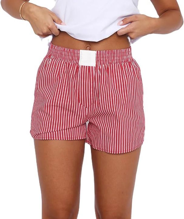 Women's Clothing Spring And Summer Lazy Style Striped Splicing Female Home Pajamas Shorts_ecoleips.com