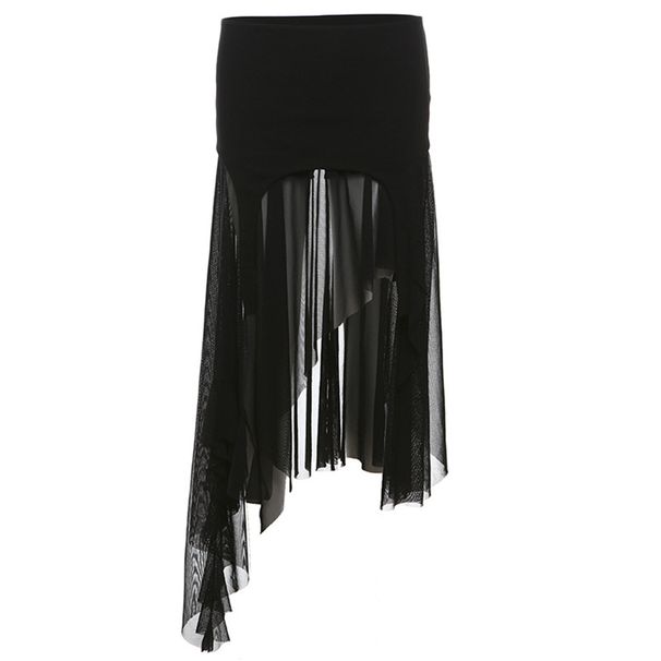 Verve 2025 Summer New Women's Solid Color Slim Fit Street Fashion High Waist Irregular Skirt_ecoleips.com