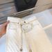 Fashion Checkered White Straight Leg Jeans For Women - Loose Fit High Waist Wide Leg Trousers With Flowy Hem_ecoleips.com
