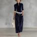 Women's Autumn Winter Fashion Casual Sportswear Set Korean Long Sleeved Solid Color High Neck Zipper Wide Leg Pants_ecoleips.com