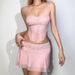 Sexy Solid Color Wrap Top Vest High Waist Bodycon Short Skirt Set Women's Fashion Trendy Outfit For Party And Nightclub_ecoleips.com