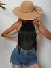 Women's T-shirt, Summer Solid Color Sleeveless Tassel Top, Fashionable Slim-fit Sleeveless Halter Neck Top, Suitable For Daily Commuting And Casual Vacations._ecoleips.com