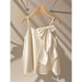 Women's Clothing Plus Size Clothes Large Bow Camisole Drape Vest Backless Faux Silk Gentle Elegant Top Export Style_ecoleips.com