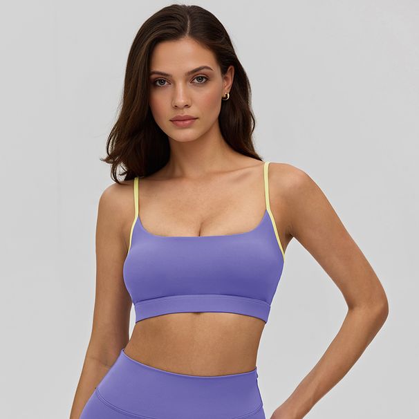 Cloud Touch Spaghetti Strap Yoga Sports Bra_ecoleips.com