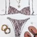 Zebra Print Strapback Bikini Swimsuit Set Women's Sexy Cross Border European American Style No Padded 206_ecoleips.com