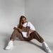 Casual Suit European And American New Fashion Loose Contrast Color Round Neck Short Sleeve T Shirt Sports Trousers 2 Pieces_ecoleips.com