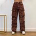 Women's Clothing Fashion Street Style Pocket Diamond Casual Jeans Overalls_ecoleips.com