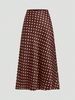 Women's Clothing Summer Satin Polka Dot Print Maxi Skirt For Women Zipper Closure Fashionable American Style Versatile Clothing_ecoleips.com