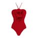 Women's Detachable 3D Floral Neck Swimsuit - Stylish One-Piece Swimwear_ecoleips.com