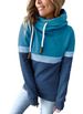 2025 New Women's Autumn Winter Solid Color Patchwork Casual High Neck Hooded Sweatshirt For Women_ecoleips.com