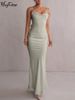 Hugcitar Elegant Satin Solid Slips Backless Tie Flowers Draped Sexy Slim Maxi Dress Spring Women Y2K Clothes Birthday Vacation_ecoleips.com
