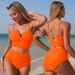 Women's Cross-Over Two Piece Swimsuit Sexy Style Bikini Set Design Polyester Spring/Summer/Fall/Winter_ecoleips.com