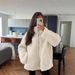 Women's Cozy Fleece Coat With High Neck - Soft Loose Fit Winter Jacket For Casual & Office Wear (Khaki, Coffee, Beige)_ecoleips.com
