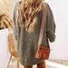 "Oversized Cable-Knit Sweater – Olive Drape For Petite To Plus (XL-5XL) | Vintage-Inspired Polyester Comfort"_ecoleips.com