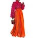 Women's Clothing Pleated Skirt Flowy Pleated Midi Skirt With Faux Silk Finish | Plus Size Women's Boho Chic Skirt For Casual & Party Wear_ecoleips.com