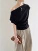 Korean Elegant Summer Off Shoulder Top Women One Shoulder Loose Casual Short Sleeve T Shirt Fashion Basic Blouse Lady Spring Sum_ecoleips.com