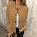 Autumn/Winter Striped Loose-Fitting Round-Neck Buttoned Long-Sleeved Versatile Sweater Jacket_ecoleips.com