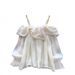 Women's Premium Off-Shoulder Chiffon Blouse French Gentle Style Ruffled Trim Loose Fit Light Flowing Top for Autumn 2025_ecoleips.com
