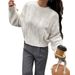 Y2K-Inspired Long Sleeve Knit Sweater – Solid Color Wool-Like Pullover For Women (White/Yellowish/Blue/Light Pink/Apricot)_ecoleips.com