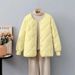 girl 2024 Autumn Winter New Down Women Short Hong Kong Style Diamond Grid Lightweight Coat Loose Cotton Padded Jacket_ecoleips.com