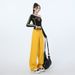 2025 New Women's Jeans, High-waisted, Loose, Straight-leg, Wide-leg, Curved-cut Yellow Long Pants, No Belt Included_ecoleips.com