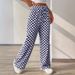 Women's Clothing Women's Plaid Print Straight Wide Leg Pants New Style_ecoleips.com