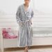 Aria Basics Cross-Border Hotel Bathrobe Long Sleeve Pajamas Solid Color Lapel Casual Flannel Robe European And American Foreign_ecoleips.com
